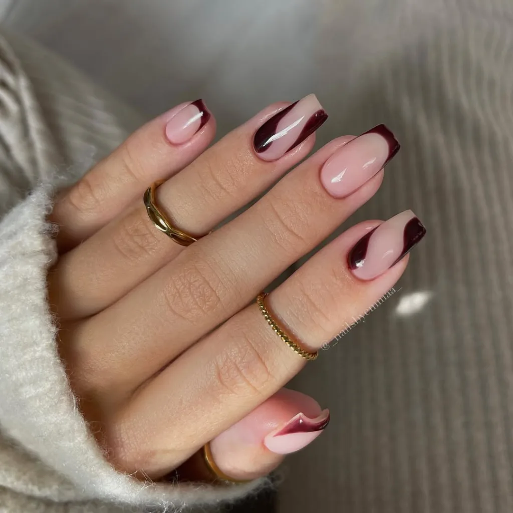 burgundy swirl tips