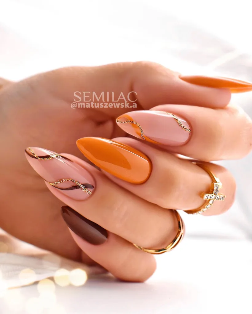 burnt orange swirls