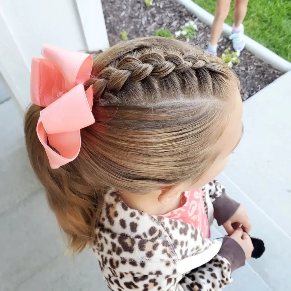 center dutch braid with ponytail