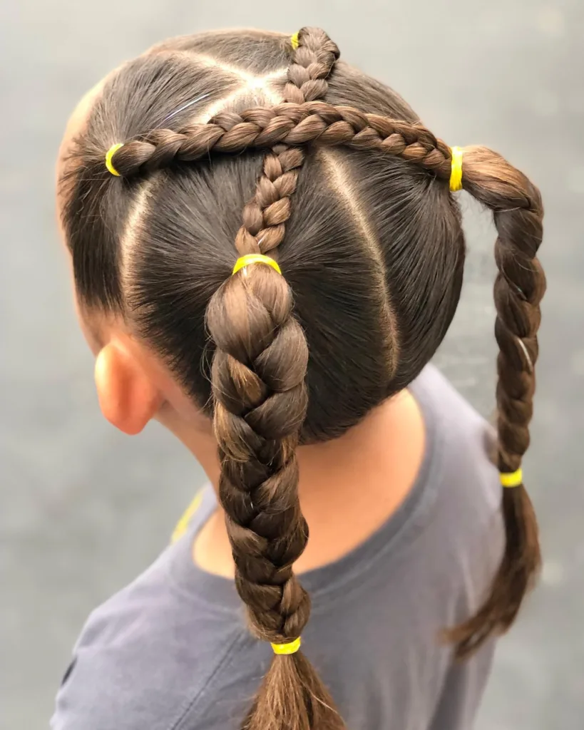 criss cross braided pigtails