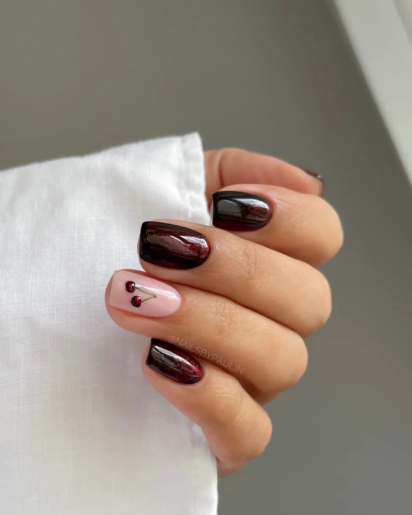 dark cherry nails