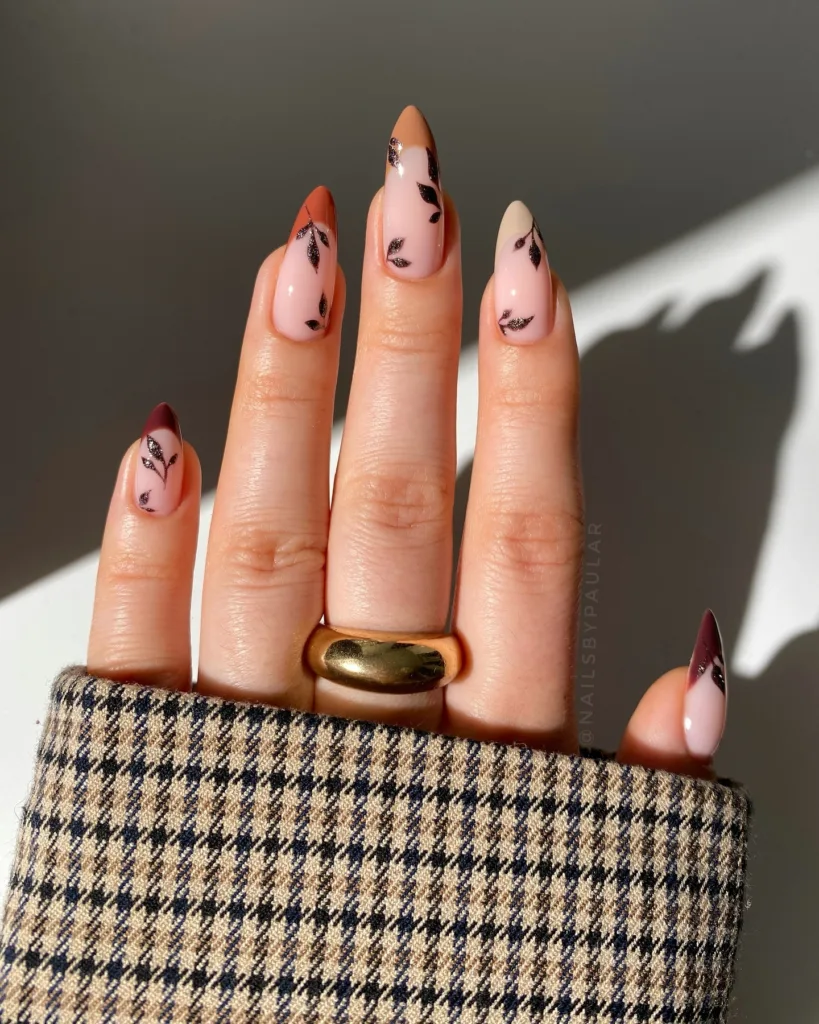 floral gradient nails