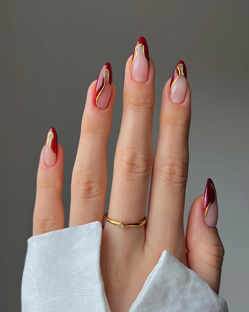 gold & burgundy
