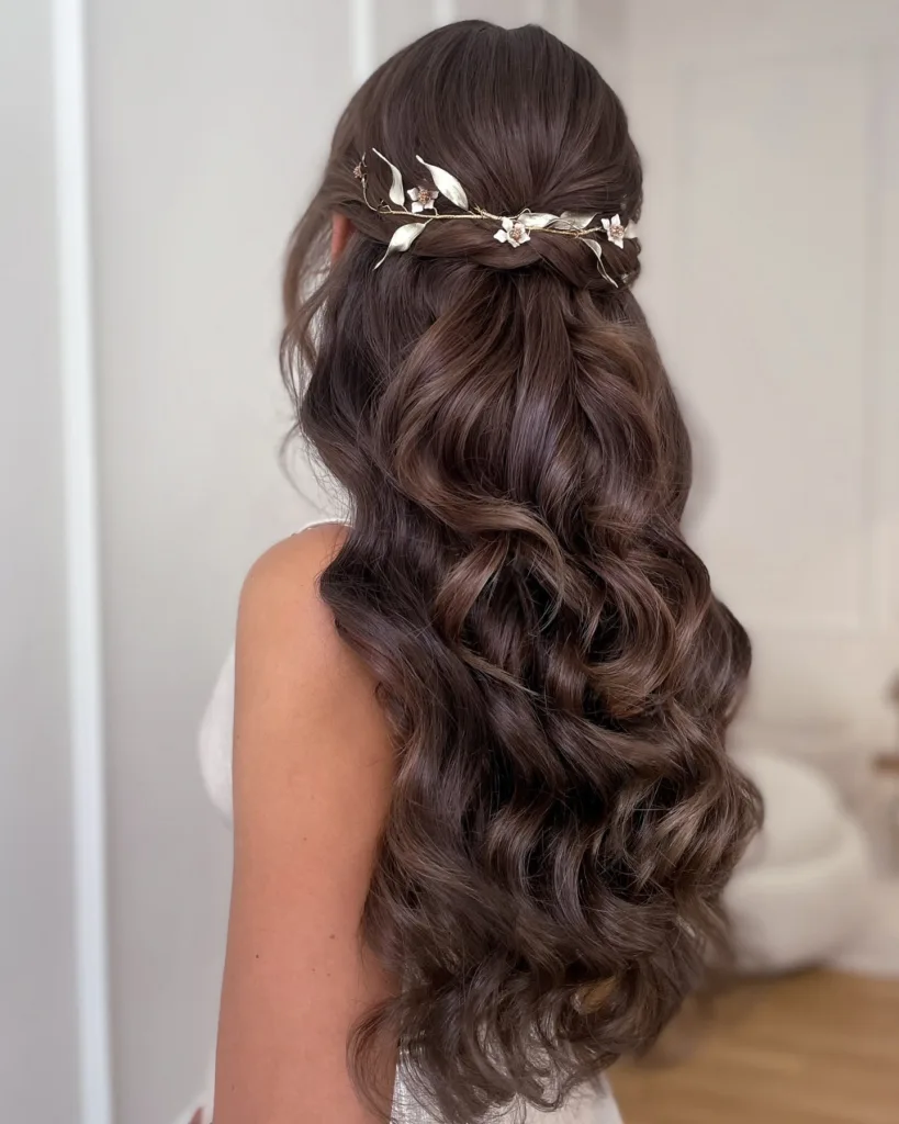 golden vine half-up waves