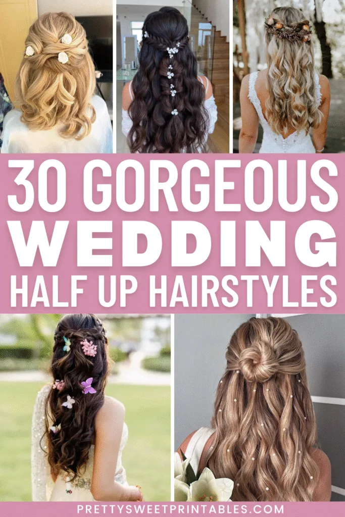 half up half down wedding hair