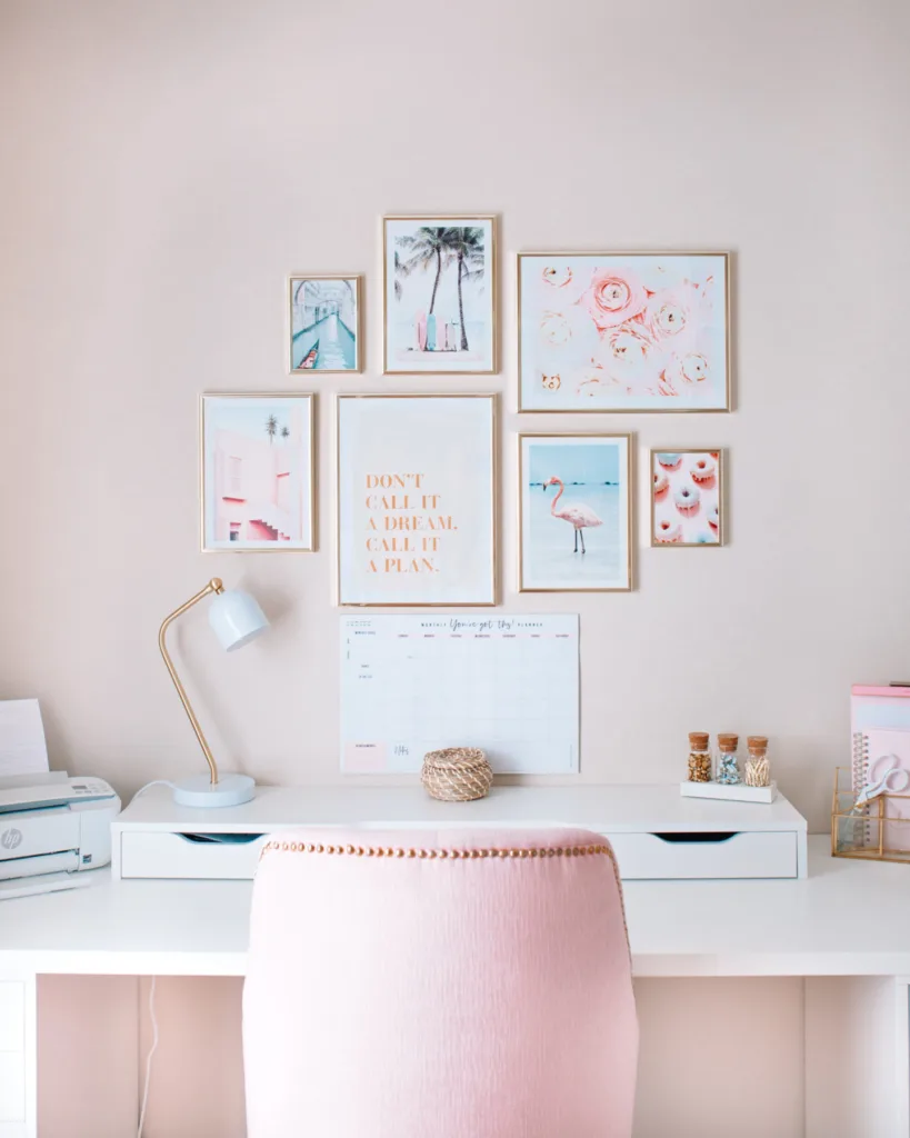 home office gallery wall