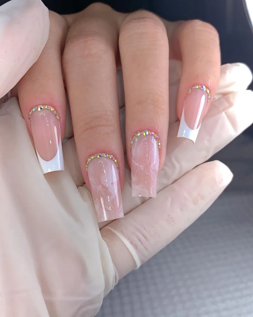 marble and rhinestones