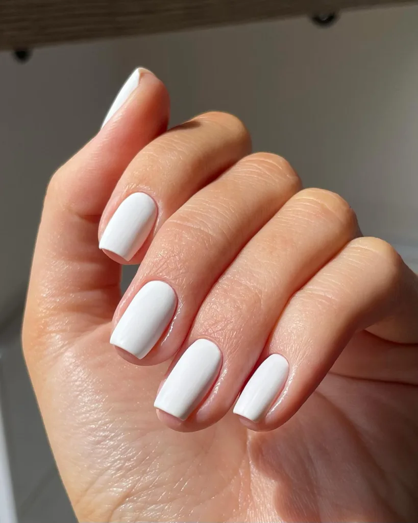 matte white nails