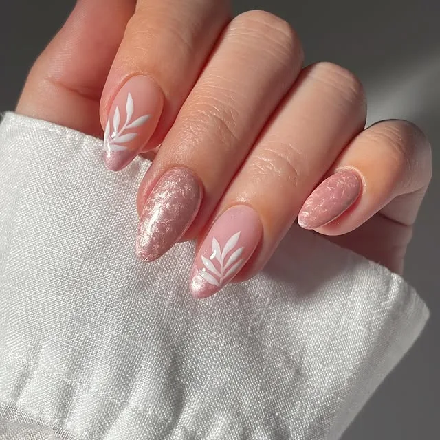 pearly bridal nails