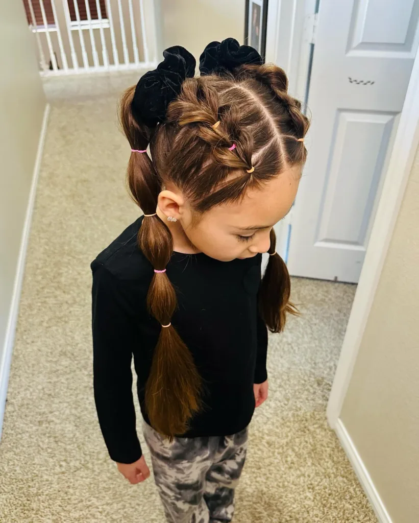 pull through braids into bubble braids