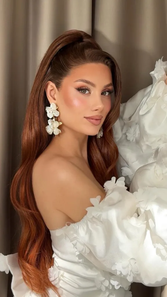 sleek hollywood ponytail