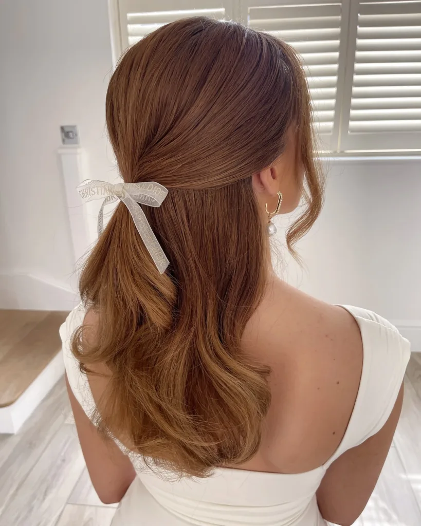 soft ribbon half-up