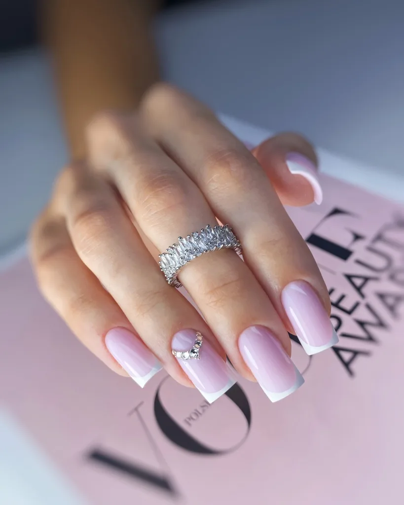 square french with rhinestones