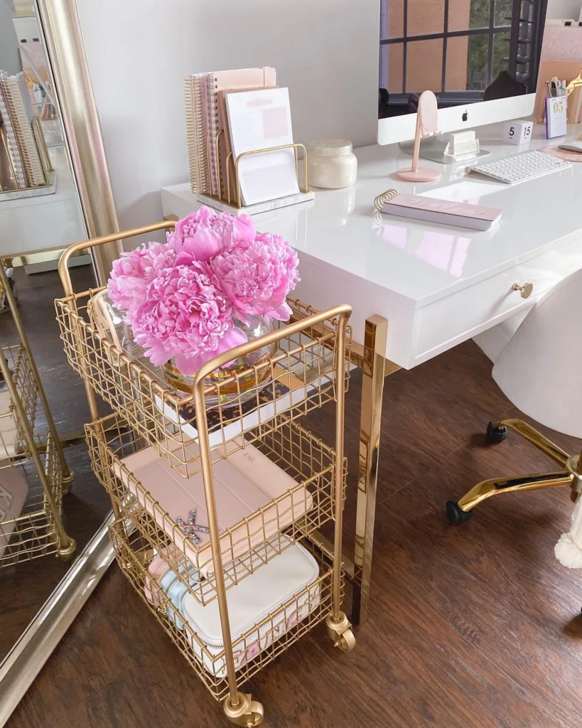 use a rolling cart for supplies