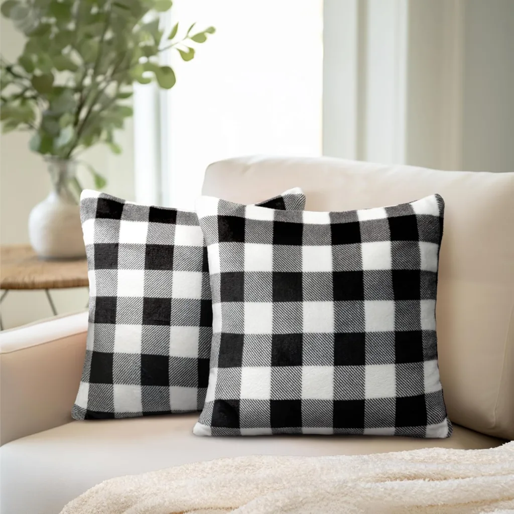 buffalo check pillow covers