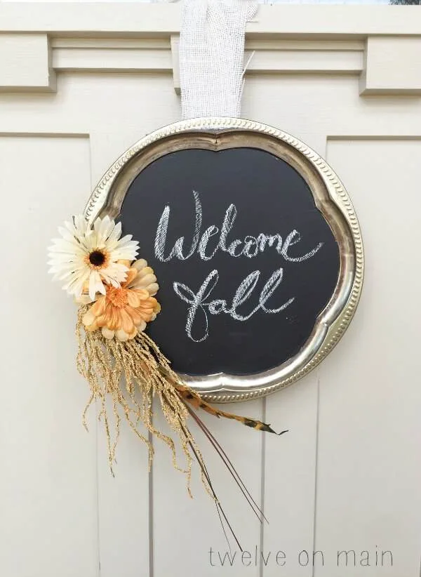 chalkboard fall wreath
