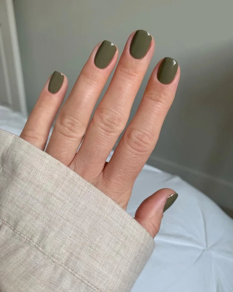 dark olive green fall nail colors