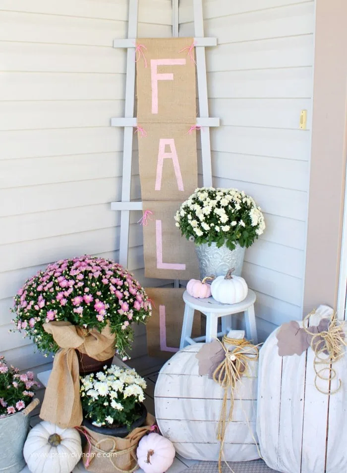 diy fall porch banner decor