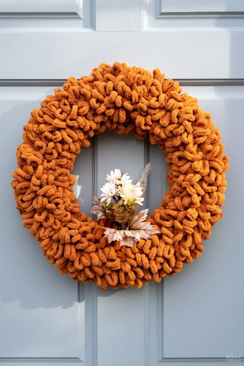 fall loop yarn wreath