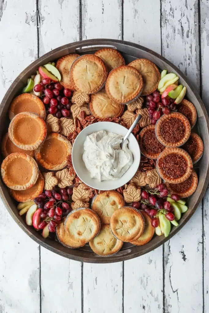 fall mini pie dessert board