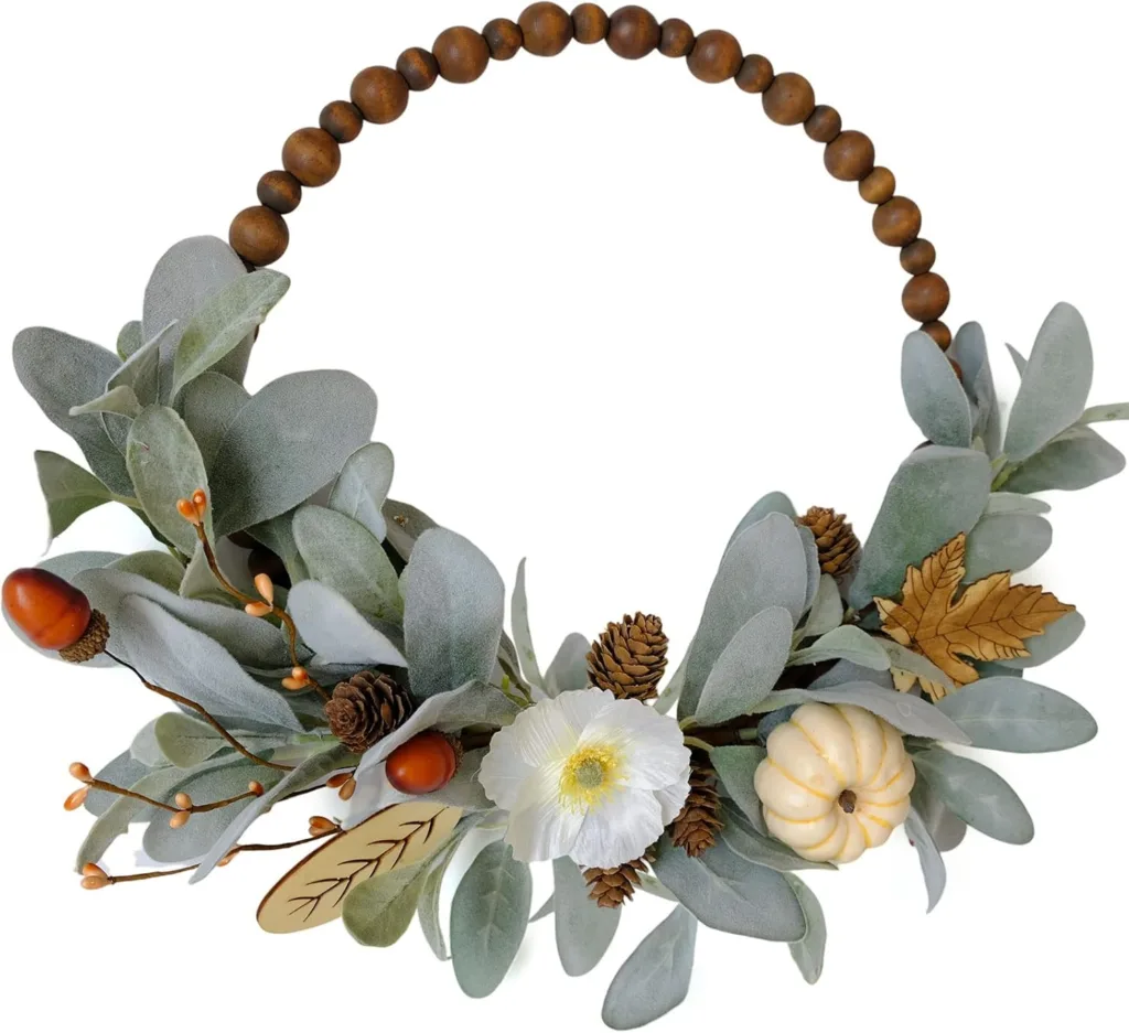 fall rabbit ear leaf wreath
