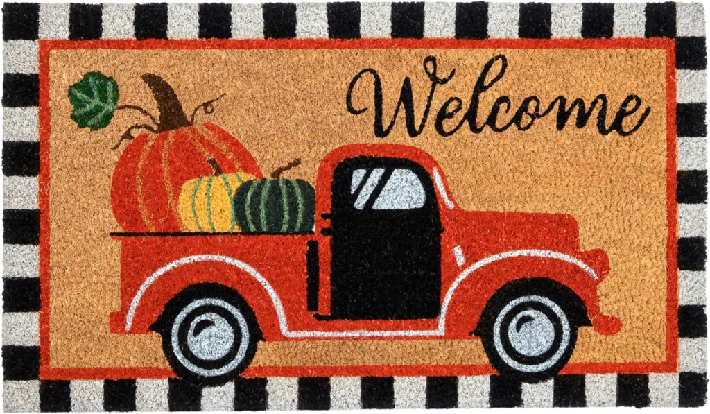 fall truck welcome mat