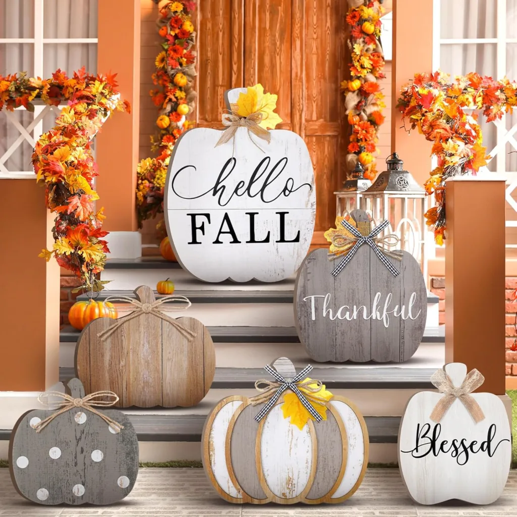 farmhouse fall porch pumpkins