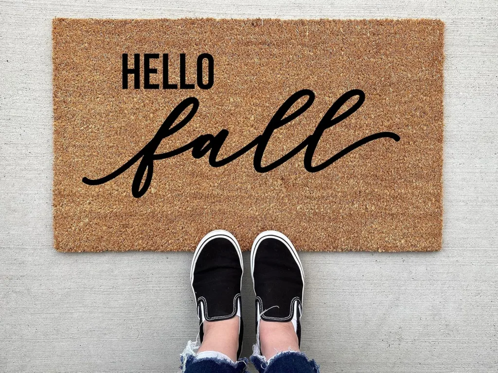 hello fall door mat