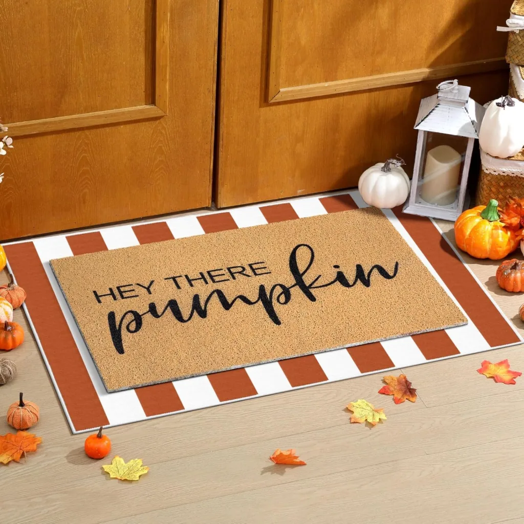 hey there pumpkin door mat