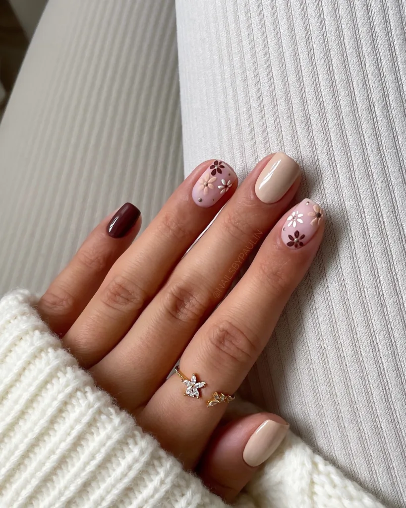 pink and brown florals