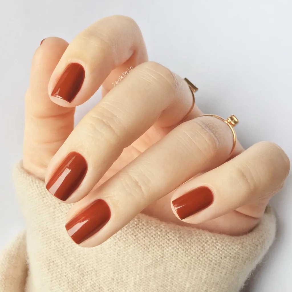 rust red fall nail colors