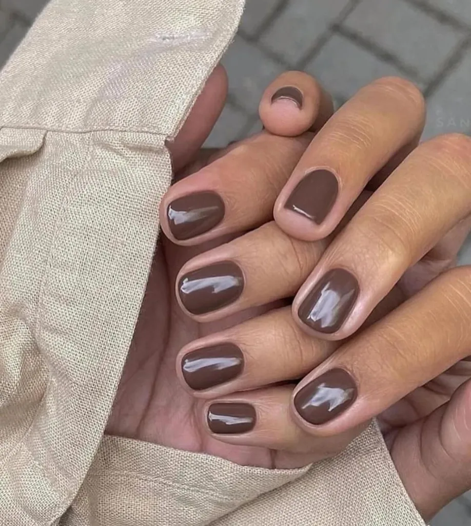 short chocolate fall nail colors