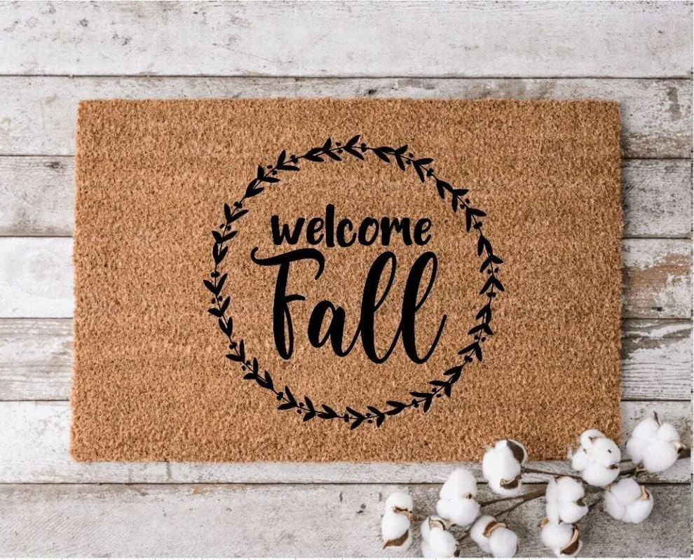 welcome fall door mat