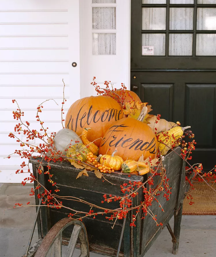 wheelbarrow porch idea
