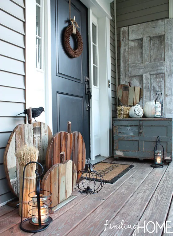 wood pumpkins