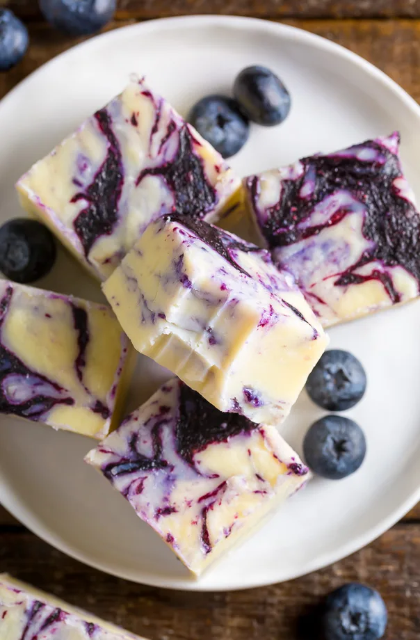 swirled blueberry pie fudge