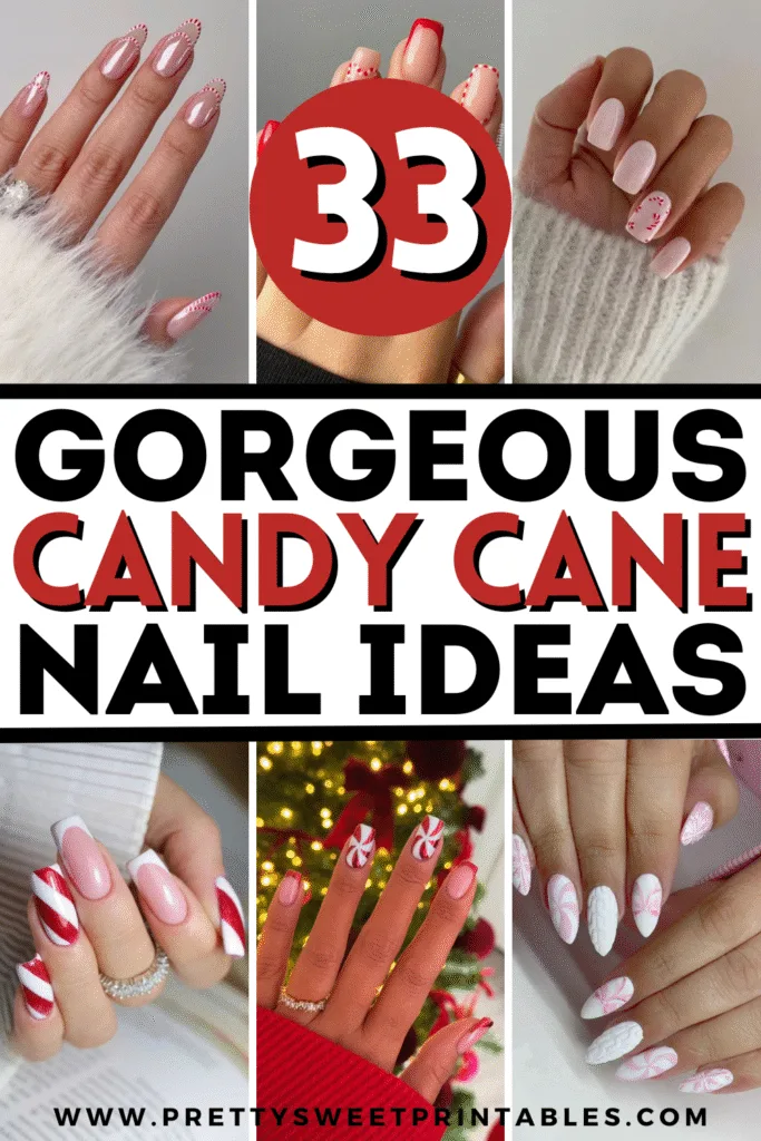 candy cane nail ideas
