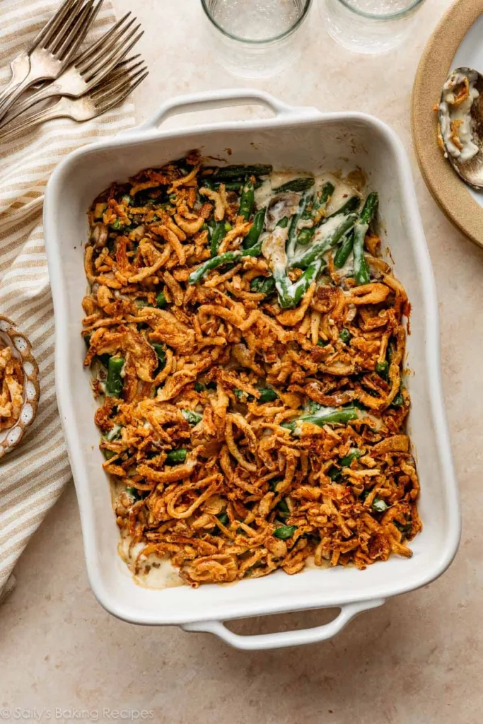 creamy green bean casserole thanksgiving recipe