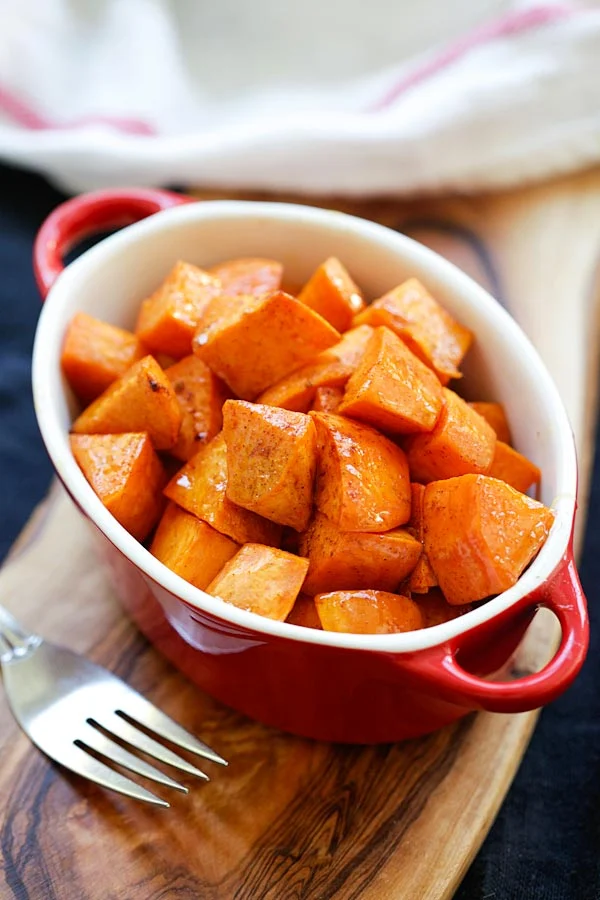 honey cinnamon roasted sweet potatoes