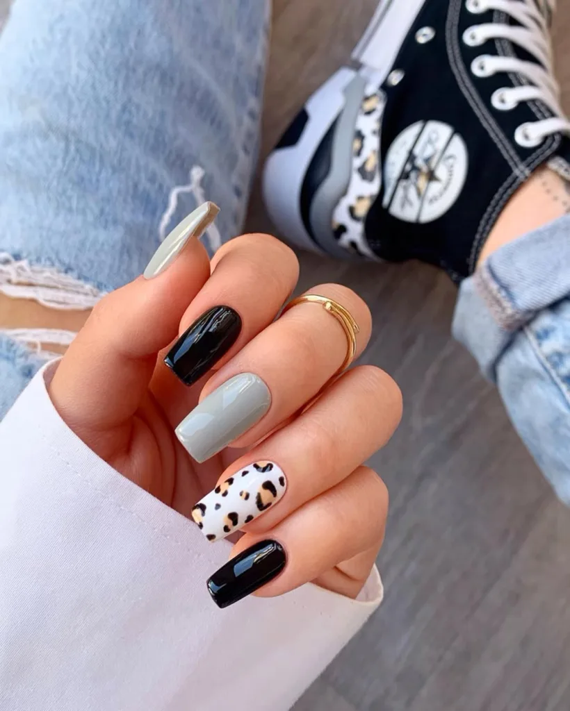 leopard print converse nails