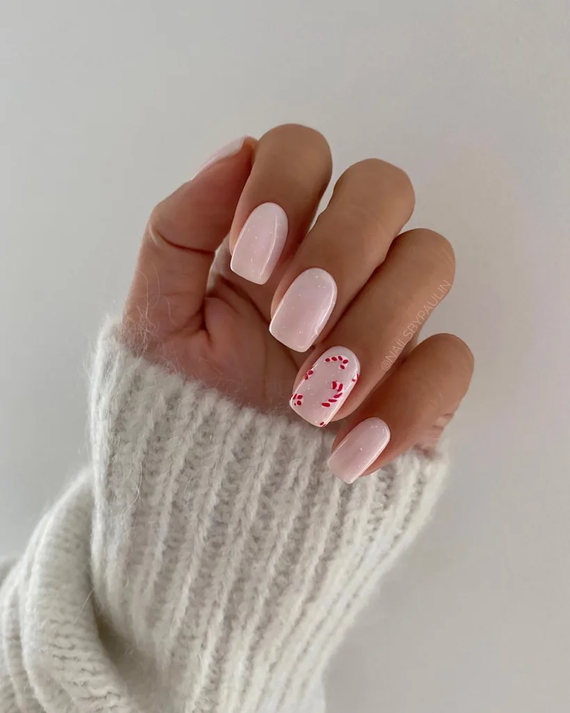 natural candy cane nails