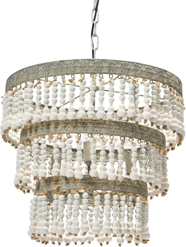 3 tier round metal chandelier