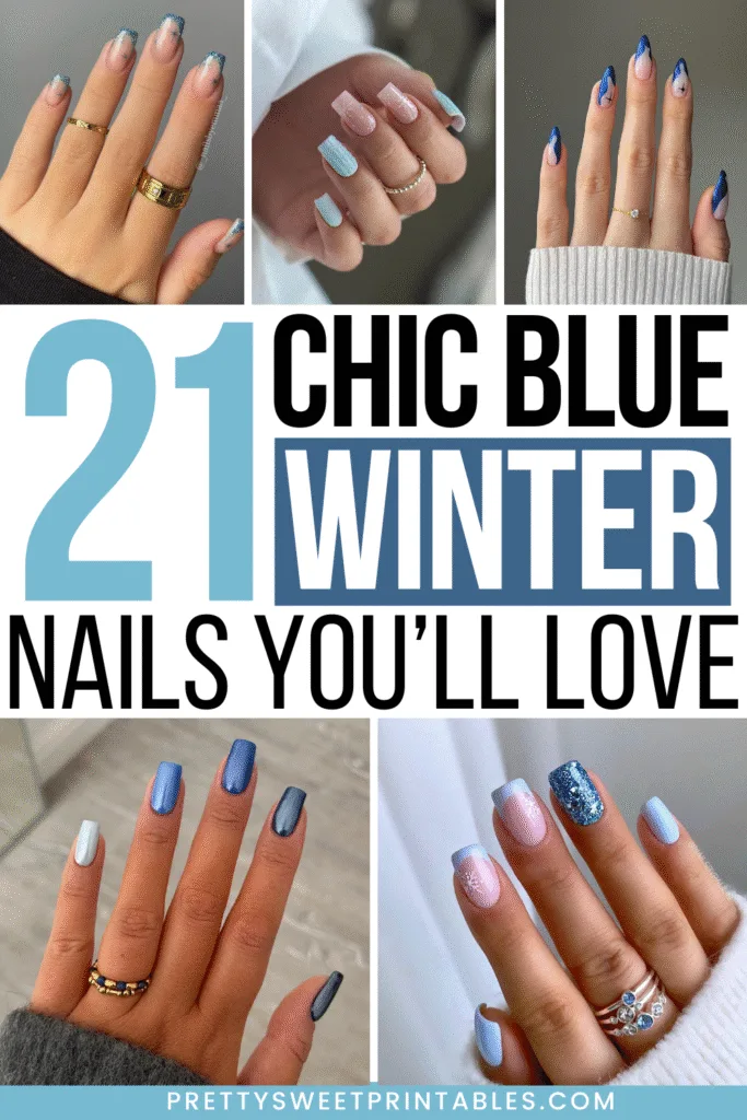 blue winter nails