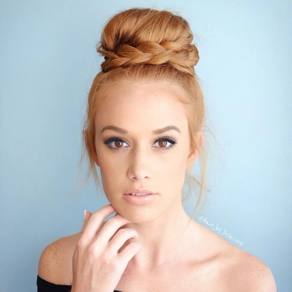 braided top knot bun