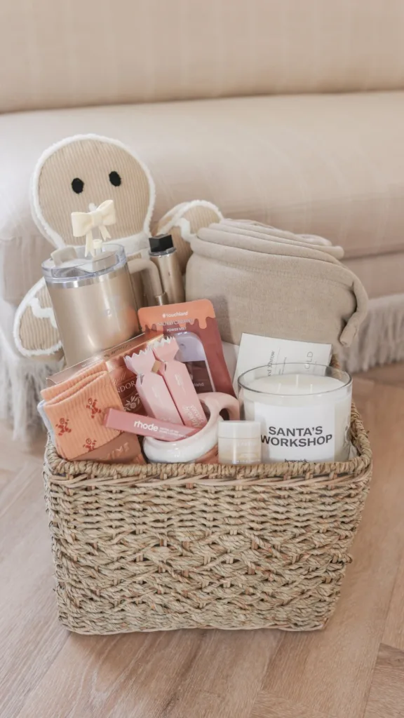 christmas burr basket gift for girls