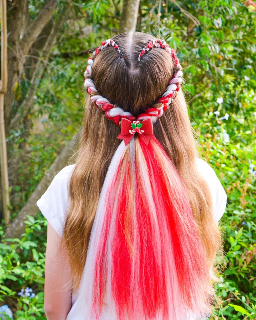 candy cane heart candy cane braids