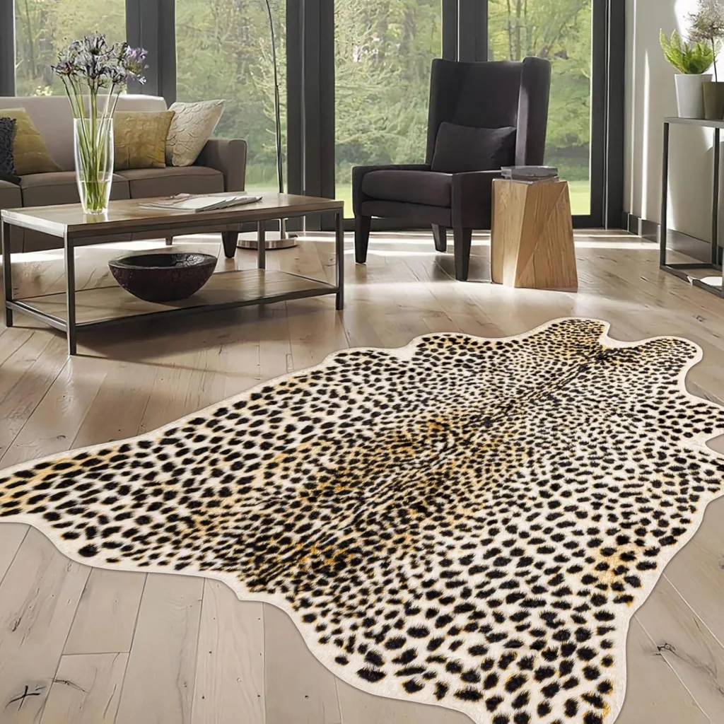 cheetah leopard print rug