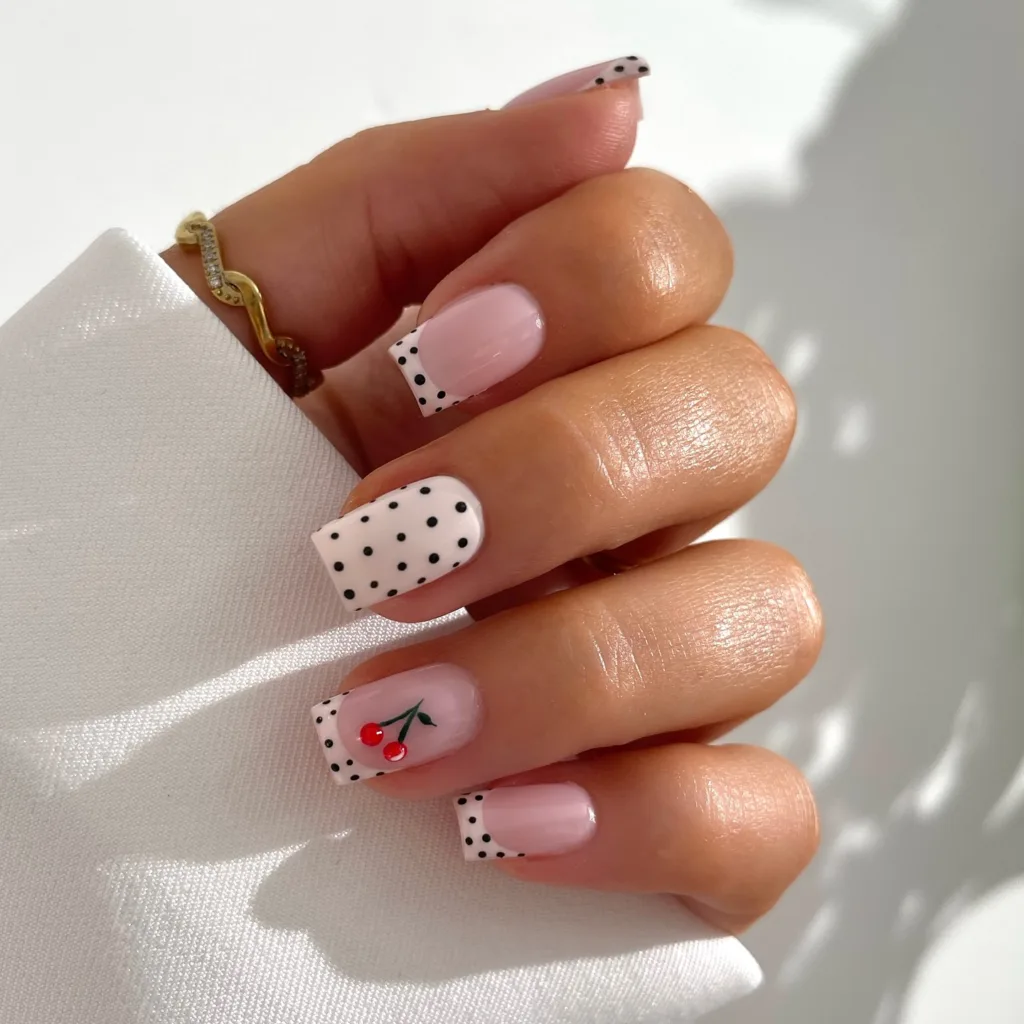 cherry french dots