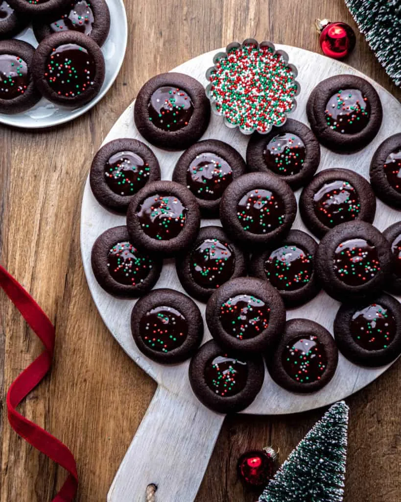 chocolate thumbprint cookies