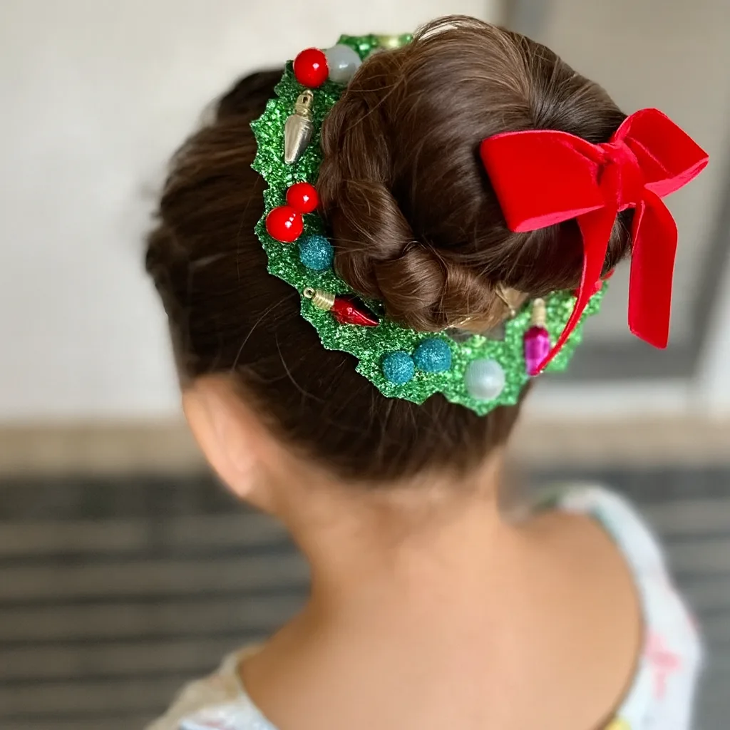 christmas wreath bun christmas wreath updo